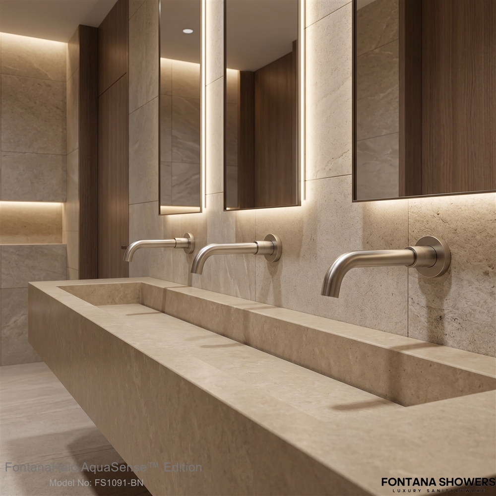 Wall mount touchless faucets for accessible lavatories